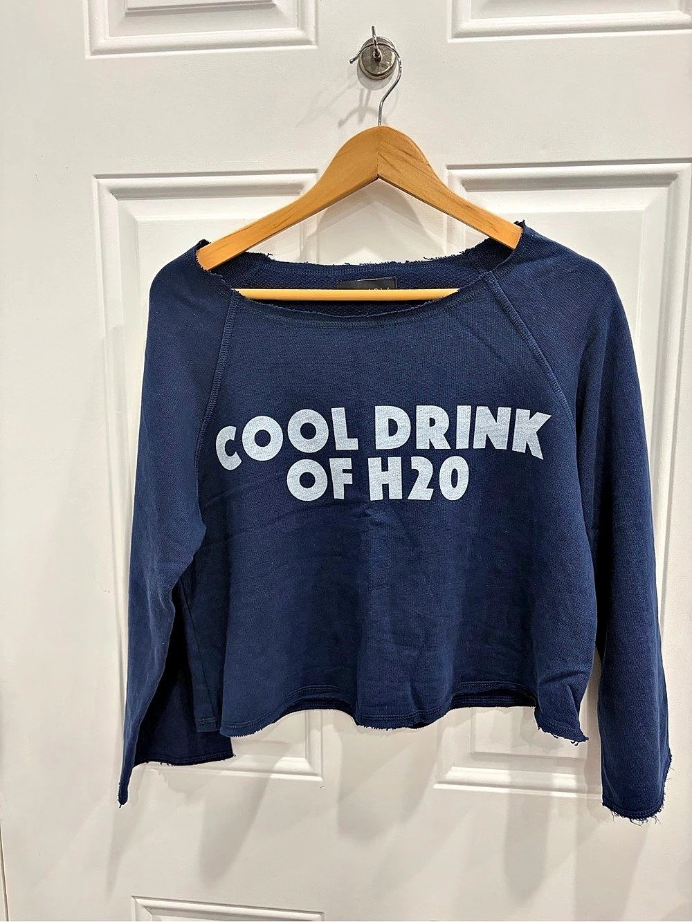 Hamabla Graphic Cropped Sweatshirt Blue Size XS/S